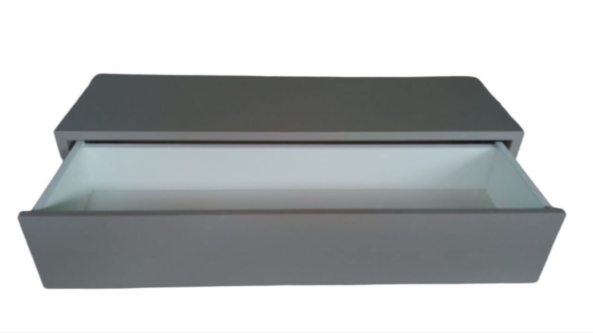 Aparador de parede mdf cinza três Gavetas 160x40x20