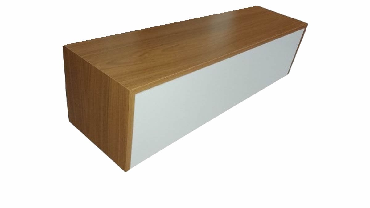 aparador suspenso uma gaveta freijó com branco 60x25x20