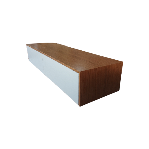 aparador suspenso com duas gavetas freijó/branco120x35x20