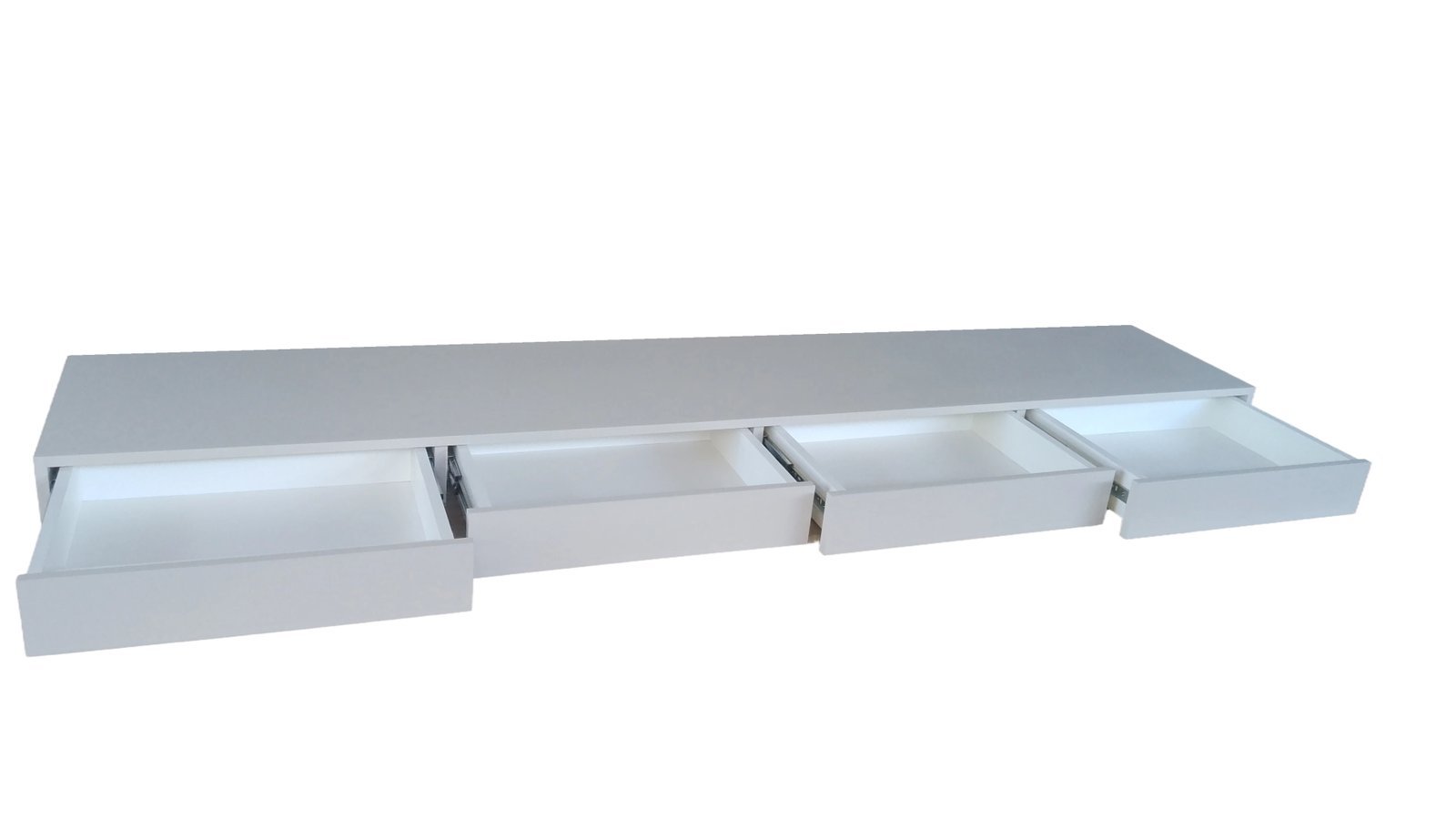 aparador suspenso mdf duas gavetas branco 240x50x12