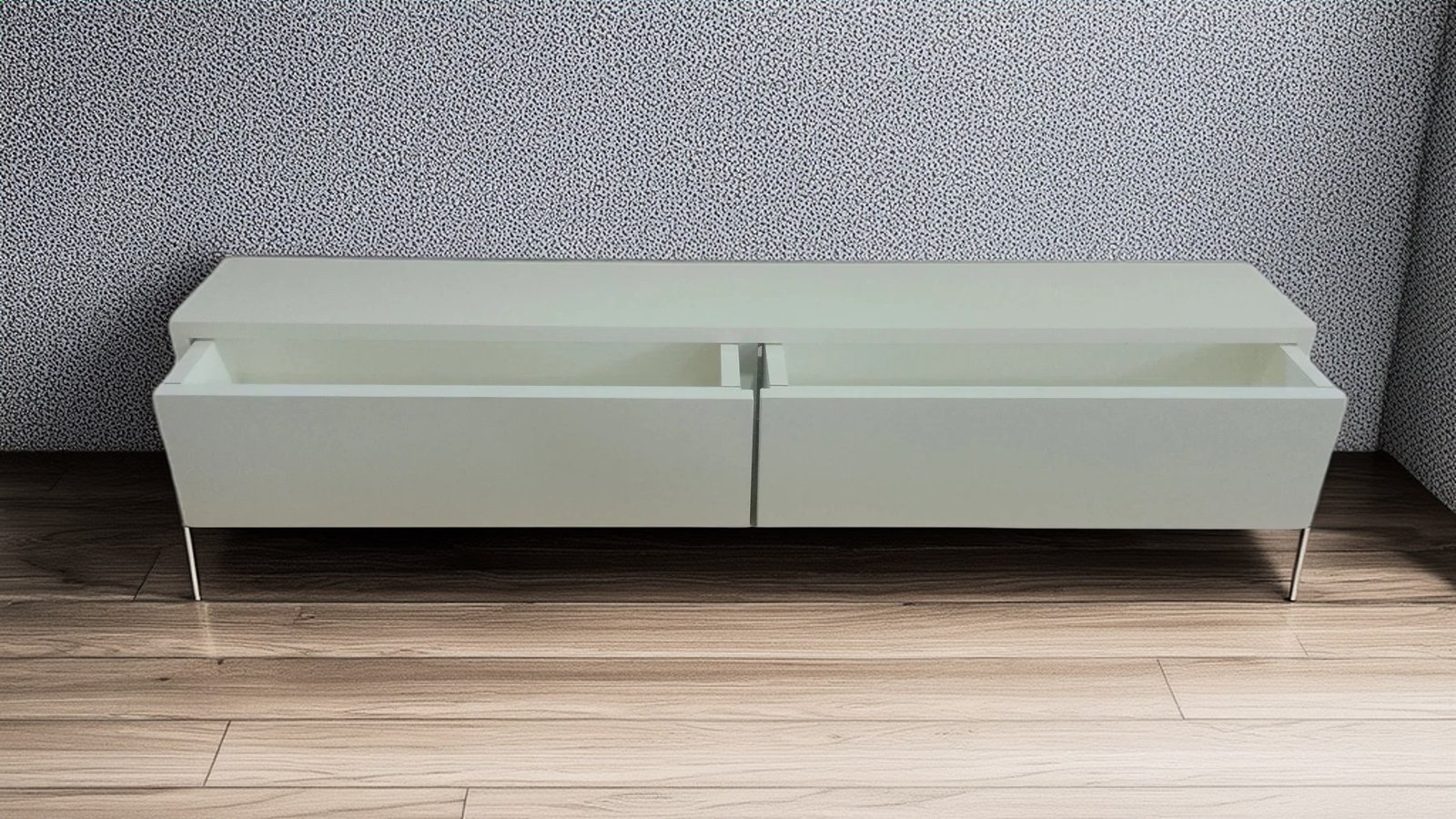 aparador suspenso com duas gavetas off white100x20x20