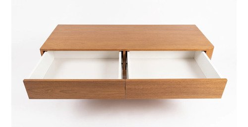 Aparador Suspenso Duas Gavetas Um Canto Redondo 140x30x20 Louro Freijó