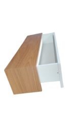 Aparador Suspenso Com Gaveta Freijó Com Off White 50x15x15 - Imagem 4