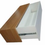 aparador suspenso uma gaveta freijó com branco 90x20x20