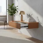 aparador suspenso mdf uma gaveta freijó 70x35x10