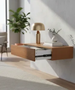 aparador suspenso mdf uma gaveta freijó 70x35x10