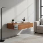 aparador suspenso mdf uma gaveta freijó 70x35x10