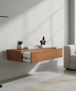 aparador suspenso mdf uma gaveta freijó 70x35x10