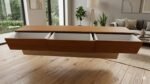 bancada suspensa buffet hall mdf cinco gavetas 210x40x15 - Imagem 2