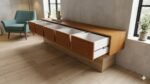 bancada suspensa buffet hall mdf cinco gavetas 210x40x15 - Imagem 3